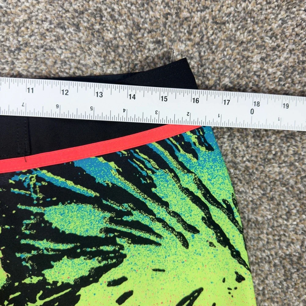 Quiksilver Mens Board Shorts Size 30 Neon Tie Dye Print Swim Trunks Orange Green